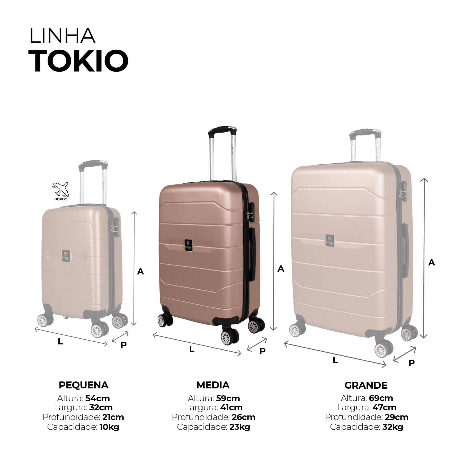 Mala de Viagem Média 23kg Tokio Swiss Move | Le Postiche