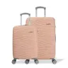 kit-mala-pequena-de-bordo-e-media-rigida-rodas-giro-360°-hamburgo-stradda-rosa-claro
