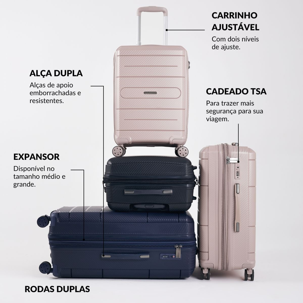 mala-pequena-de-bordo-10kg-rigida-rodas-giro-360°-berlim-black-le-postiche-rosa-claro